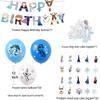 Décorations d'anniversaire congelées Ensemble de fête pour enfants et filles, Personnages Disney 7, Princesse, Olaf, Ballons mignons bleus et blancs, Bannière Joyeux Anniversaire,