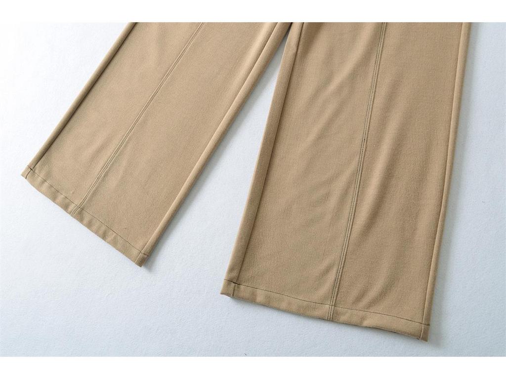 Retro Double-Breasted Wide-Leg Women's Faux Cashmere Pants - Autumn/Winter Loose Fit