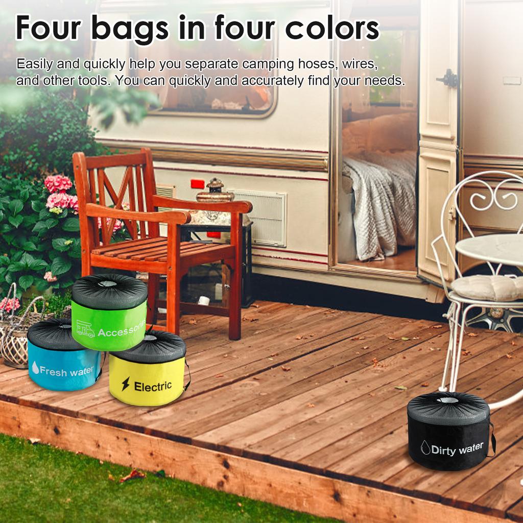 3/4 Stück Wohnmobile Wohnwagen Schlauch Aufbewahrungstasche Wasserdichtes Wohnmobil Zubehör Abwasser Schläuche Kabel Reise Fracht Organizer