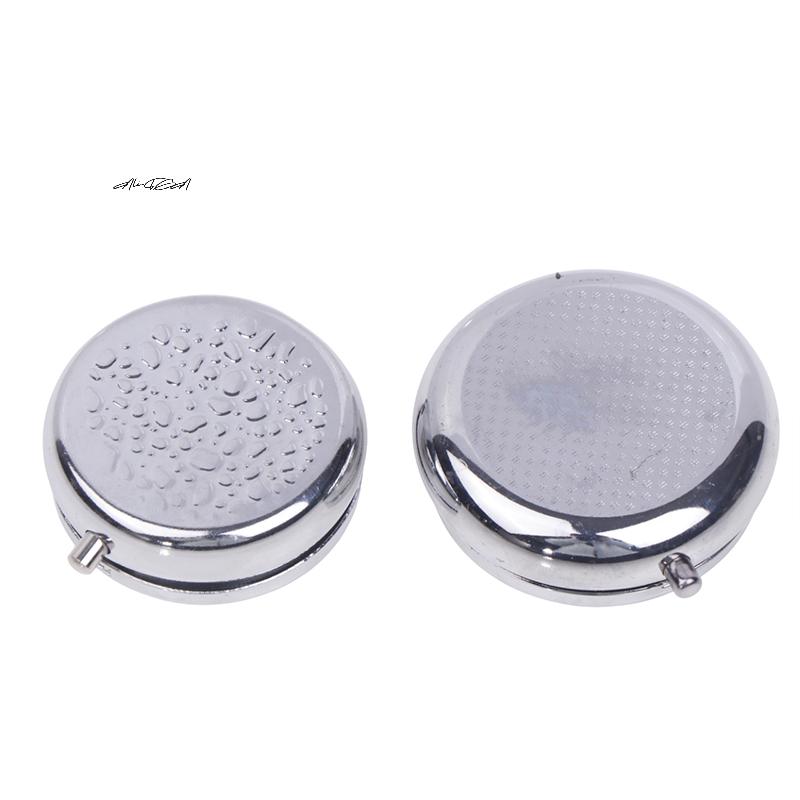 Stainless Steel round Metal Pill Boxes Medicine Organizer Container Compact Medicine Case for Tablets And Candy