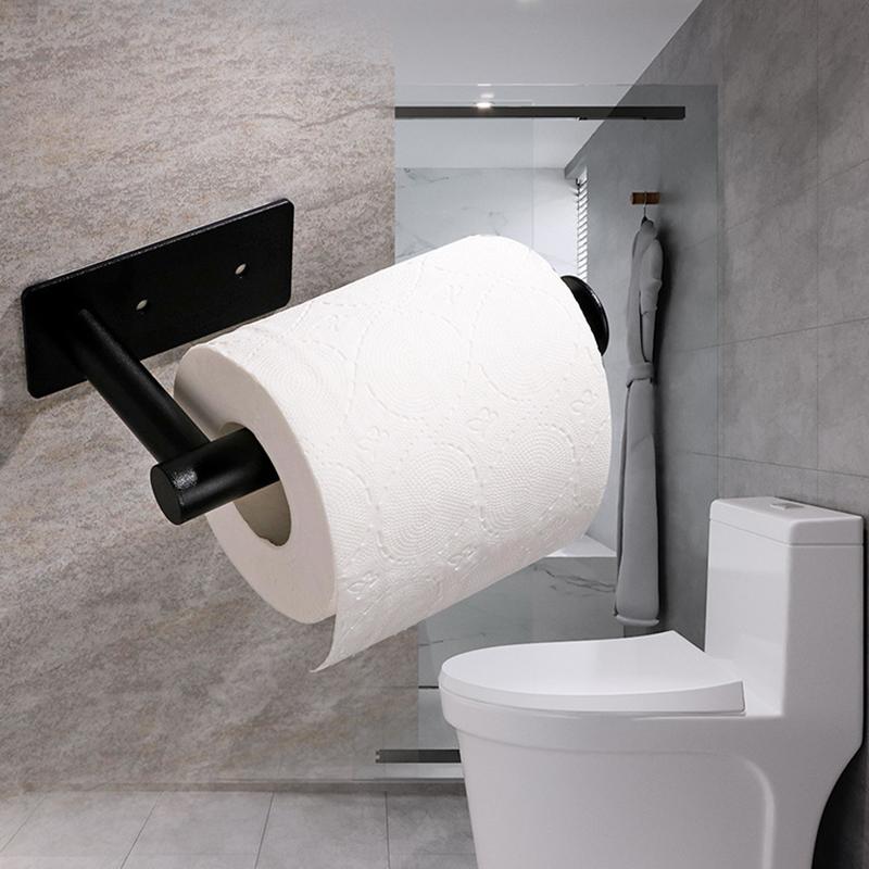 Aluminum Adhesive Toilet Roll Paper Holder Organizer Wall Mount Storage Stand Kitchen Bathroom No Drill Tissue Towel Dispenser