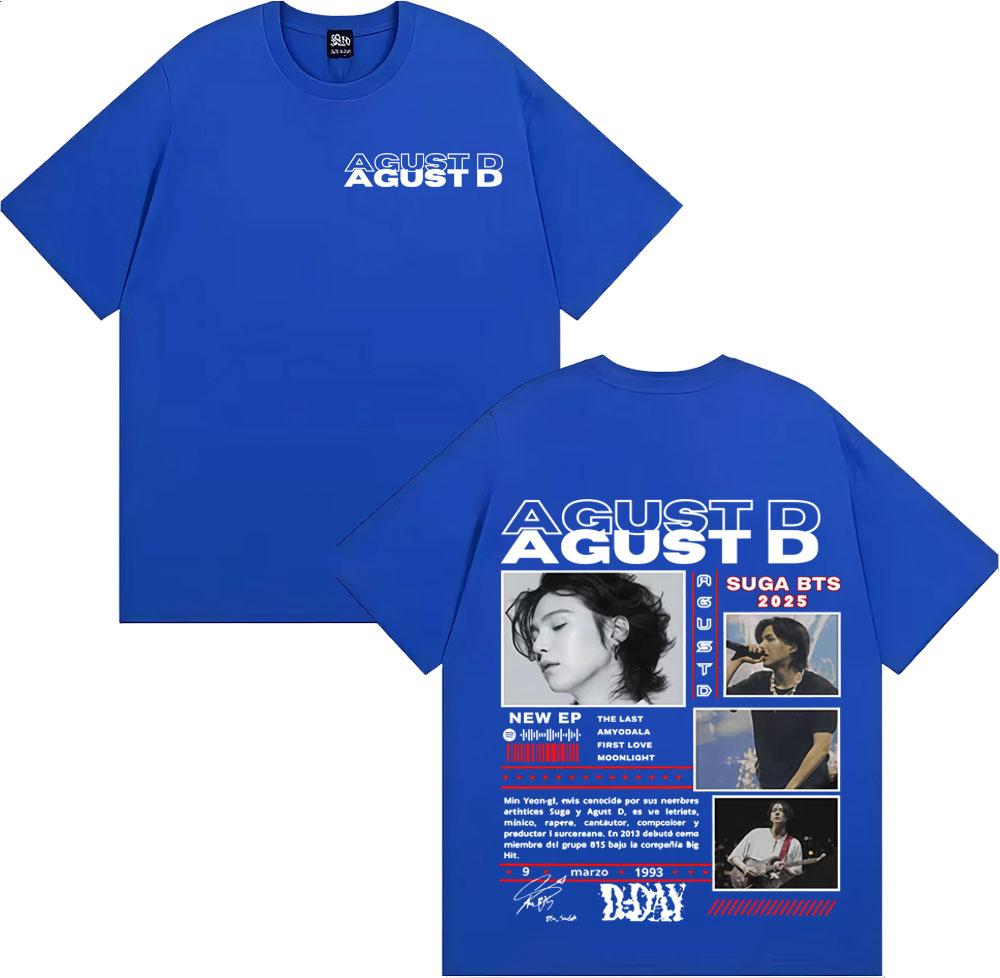 Sänger Agust D Musikalbum Tour 2025 Grafik T-Shirts Unisex Damen Kpop Mode Vintage Popmusik T-Shirt Übergroß Lässige T-Shirts