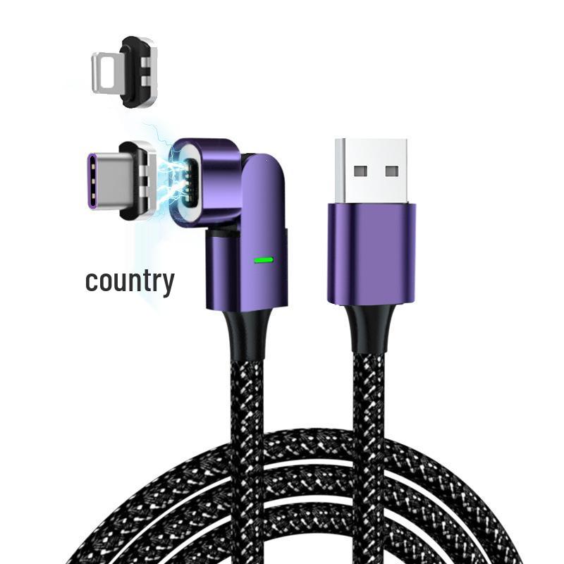 Magnetic 100W Fast Charging Cable with 180° Rotation for Apple Devices and Type-C