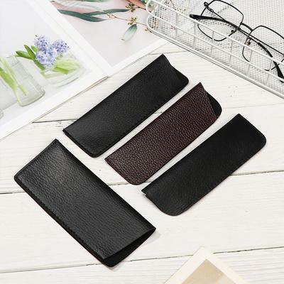 Soft Leather Waterproof Solid Sun Glasses Pouch Reading Glasses Bag Case Simple Eyewear Storage Bags Eyewear Accessories