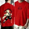 Oversized Demon Slayer Anime Zenitsu Printed Men and Women Tshirt Couple Street Summer Fashion Casual Parent Child Top Harajuku
