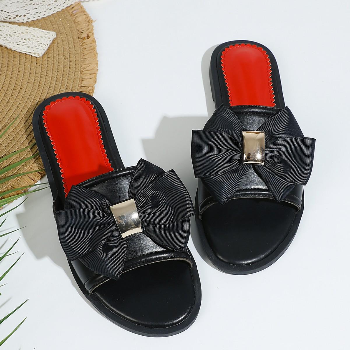 

Xinshunxingwang Летние Модные Женские Сандалии из Мягкой Кожи на Плоской Подошве 2025 40 чёрный