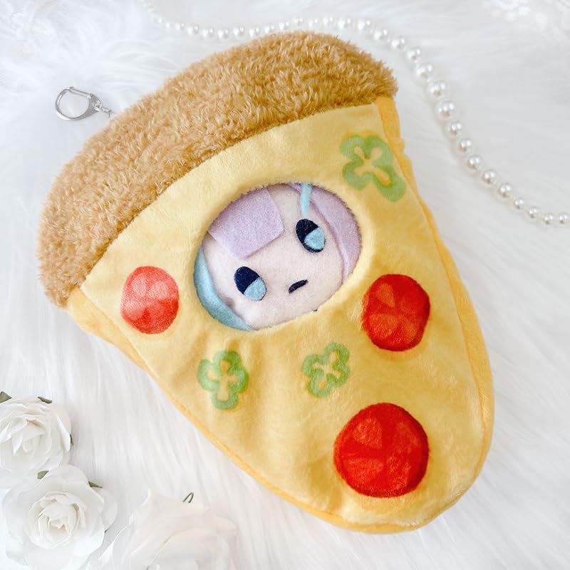 Pizza-shaped stuffed animal costume [for 10-15cm figures] by g.triger. For use with "Oshi-Nui" (snuggling). [Product]