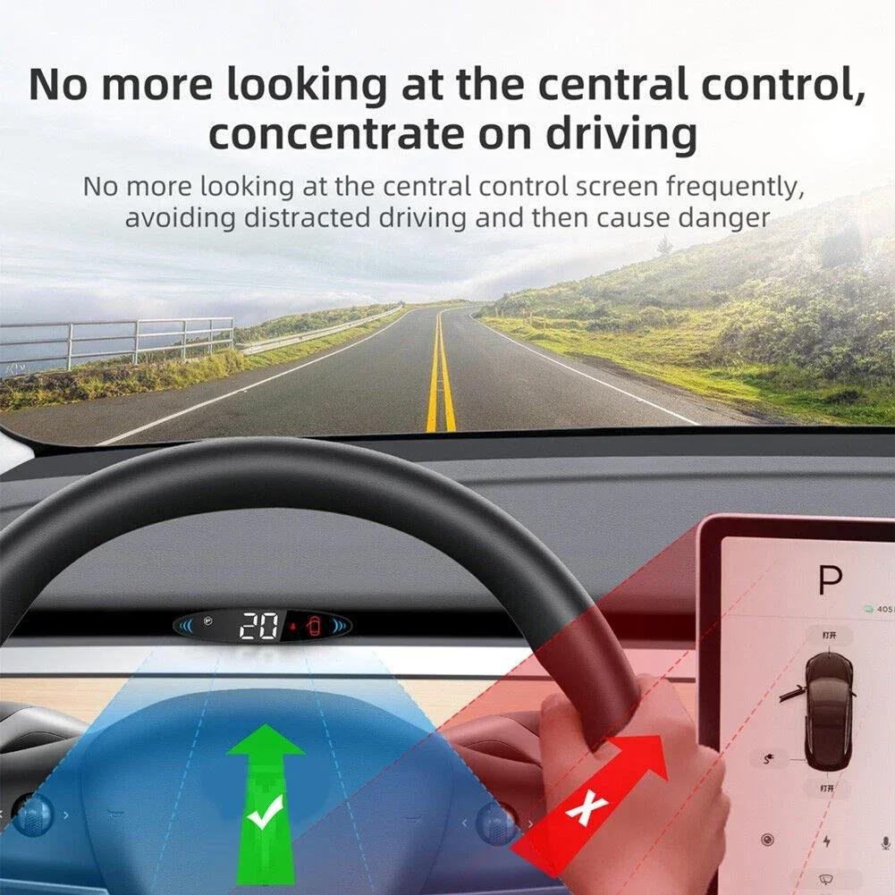 

HUD Head Up LCD Display for Tesla Model 3/Y 2019 2025 Living Data for Secured Driving Quick and Easy Installation China Mainland