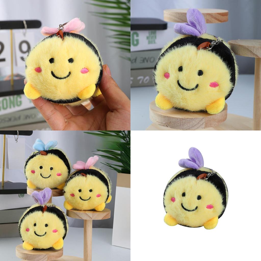Cute Bee Plush Toy Pendant With Premium Velvet Fabric For Keys And Backpack