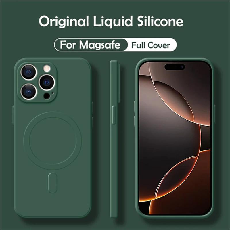 Luxury Liquid Silicone For Magsafe Phone Case For iPhone 17 Air 16 17 Pro Max 14 15 12 13 Mini Magnetic Wireless Charging Cover