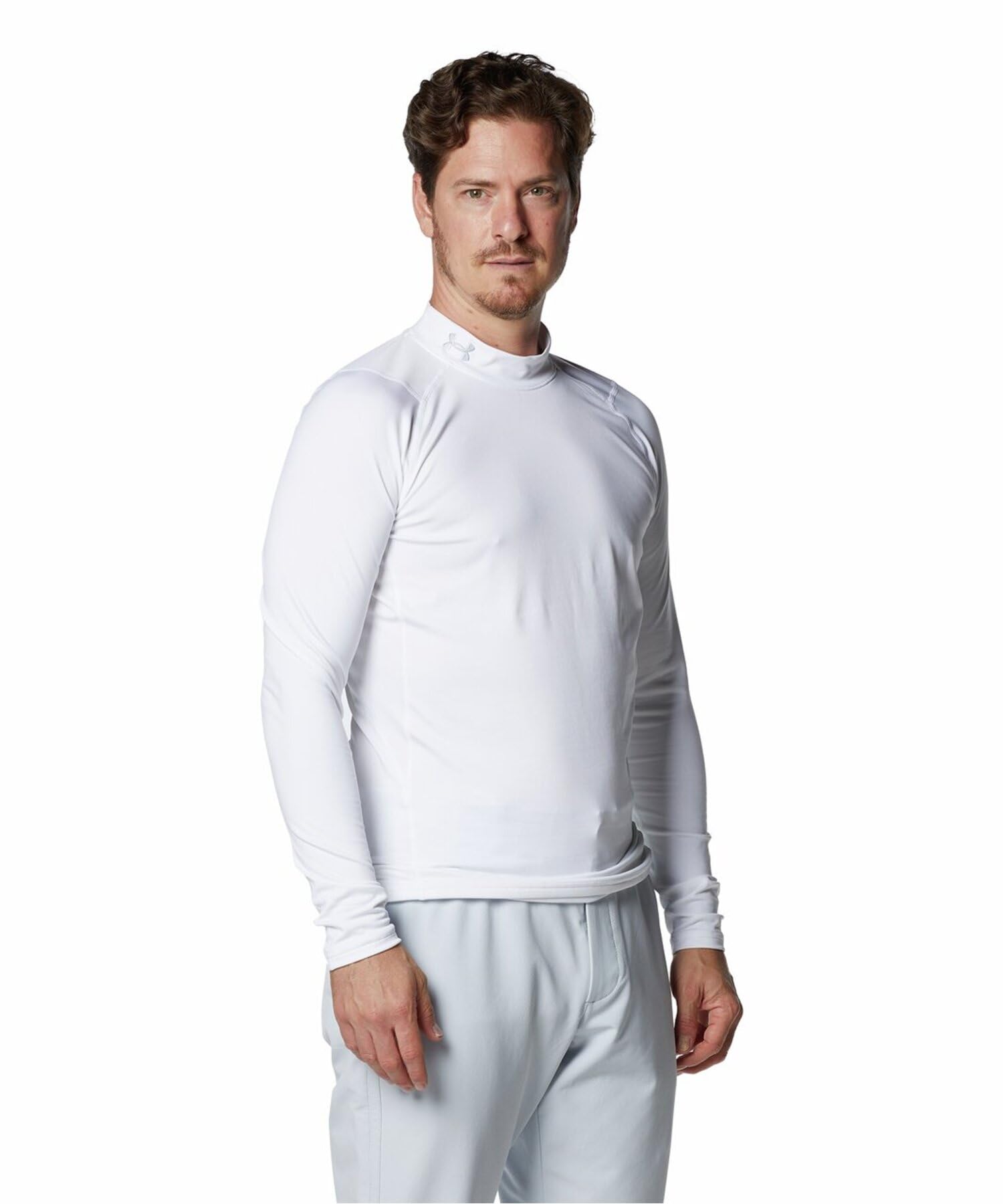

UA COLDGEAR Fitted Long Sleeve Mock White Halo Gray 3XL [Under Armor]