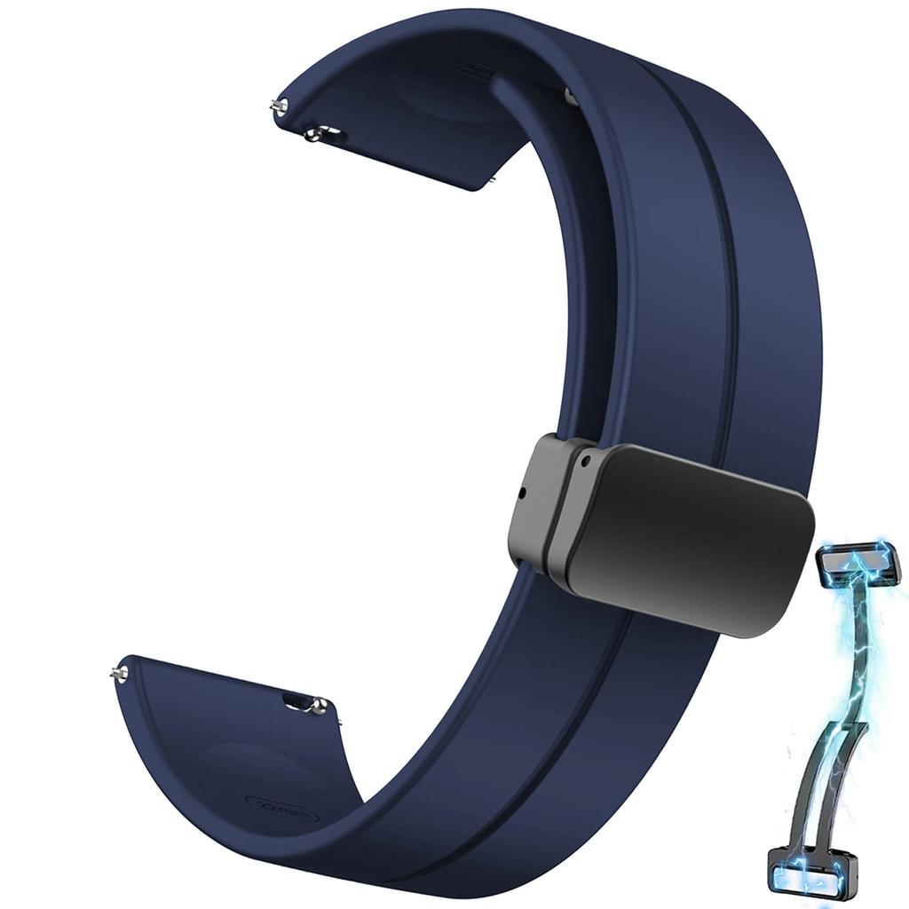 20 22mm Strap For Samsung Galaxy Watch 7/6/4/5 Pro/classic/gear S3/active 2 Sport Silicone Magnetic Buckle Huawei GT 4 3 2e Band