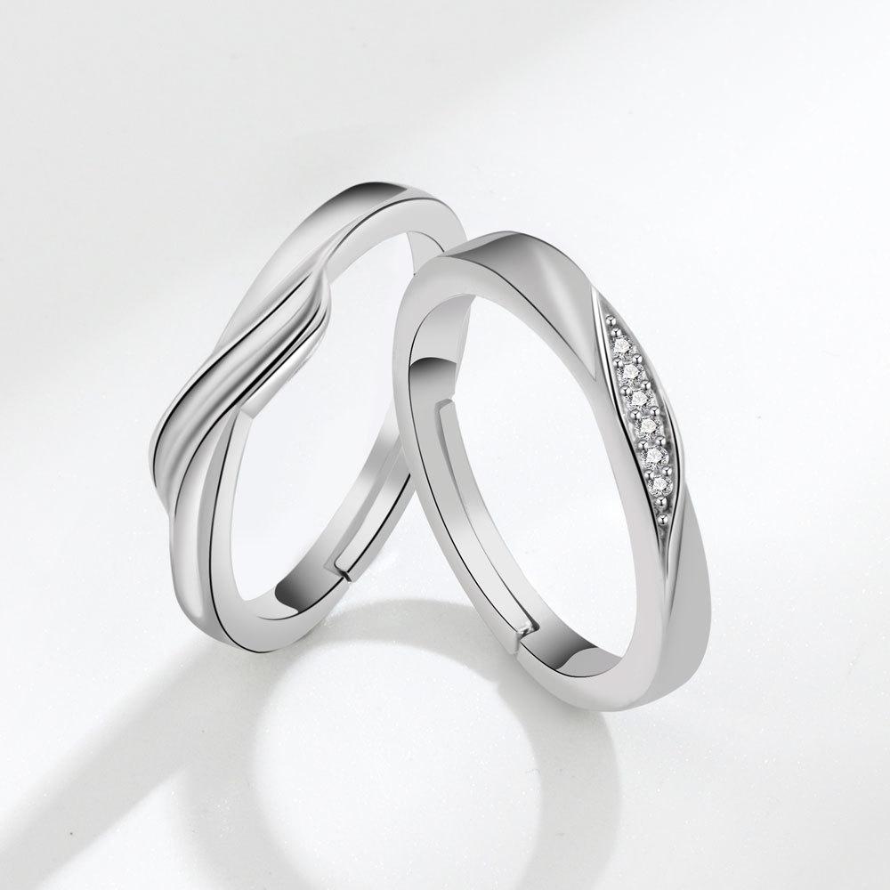 Light Luxury Mobius Strip Couple Rings Open Design Love Token Simple Fashion Men And Women Jewelry