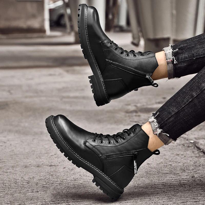 Модная мужская обувь Мужские ботинки Челси Ковбойские пошив из натуральной кожи — фото 7