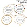 Boho Multi Layer Colorful Oval Crystal Curb Chain Thin Disc Charm Adjustable Ankle for Women Summer Beach Stackable Jewelry Gift