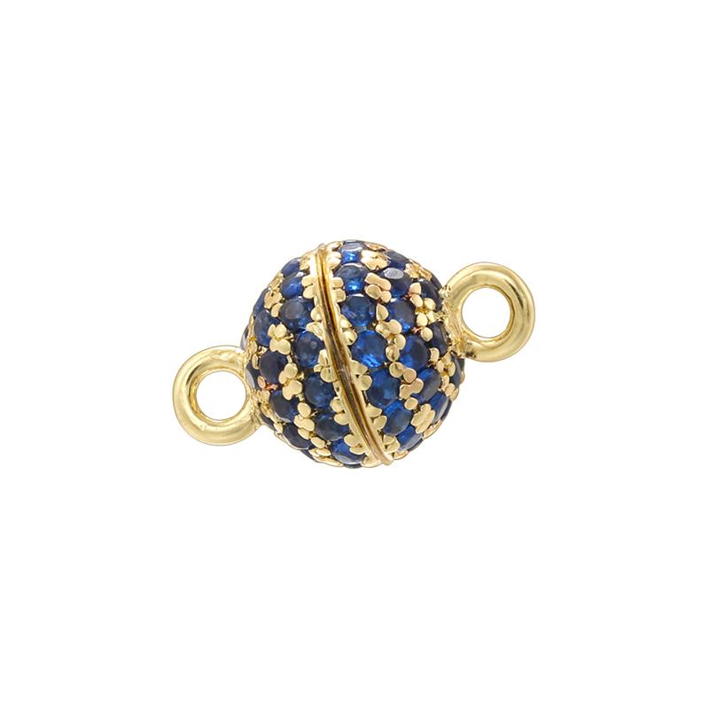 ZHUKOU 6MM Brass Inlaid Zircon Round Magnet Connection Buckle Bead Water Diamond Pendant Jewelry Making Buckle Accessories:VK265