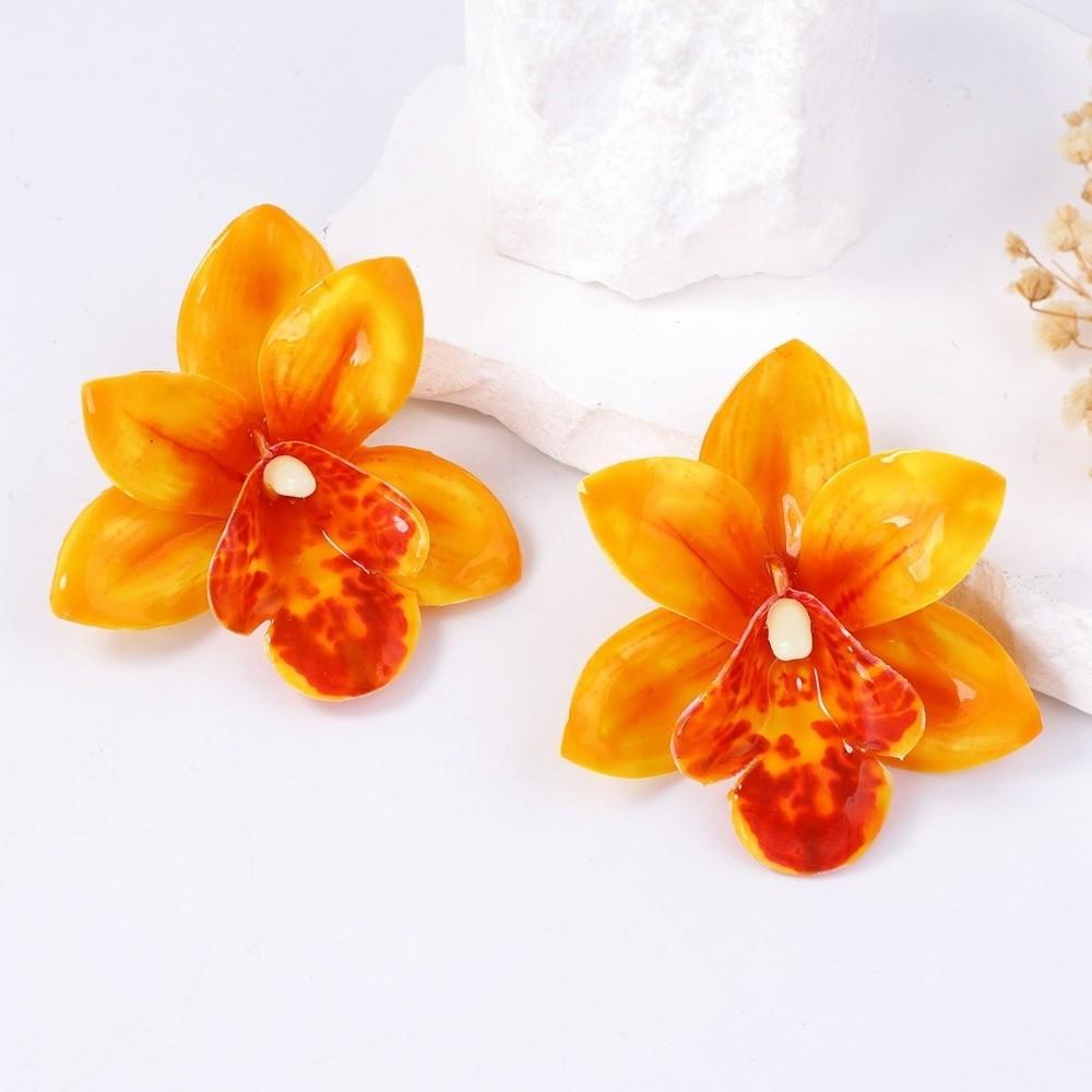 1 Pair Exaggerated Design Flower Stud Earrings Elegant Boho Earrings  Women Accessories