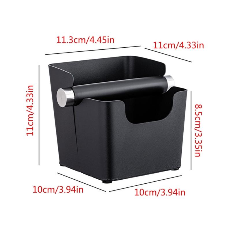 Small Coffee Grounds Box Stainless Steel Espresso Dump Bin Coffee Knock Box Coffee Waste Box Coffee Accessories