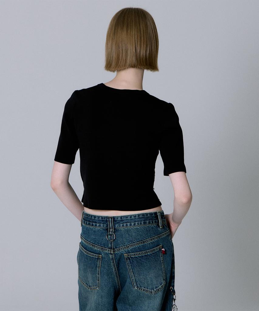 Jeissijeidi Hook Short Sleeve Knit Jzkt02Jc