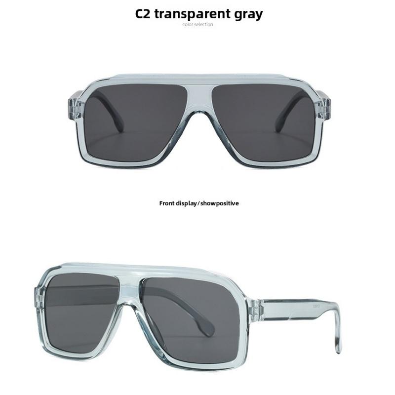Women's sunglasses, retro large-frame square sunglasses, male and female pilot sunglasses.