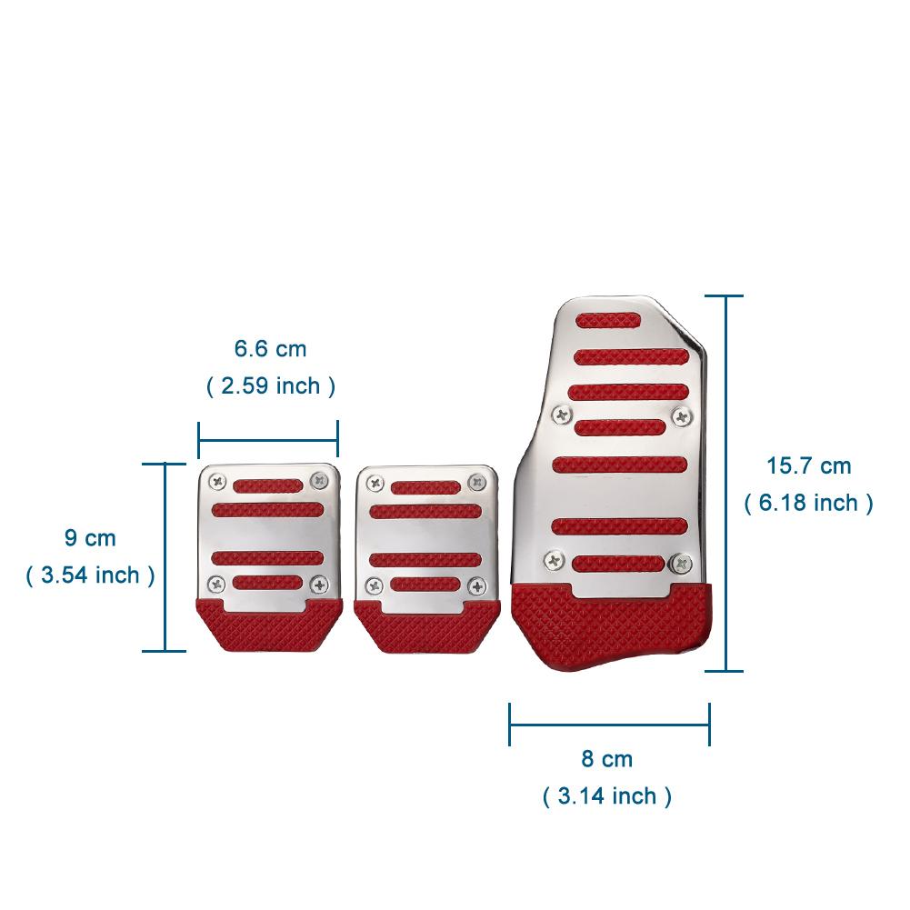 3ks Univerzální Závodní Manuální Protiskluzové Podložky Pedálů Plastový Kryt Styling MT Brzda Plyn Spojka Auto Příslušenství, se Šrouby