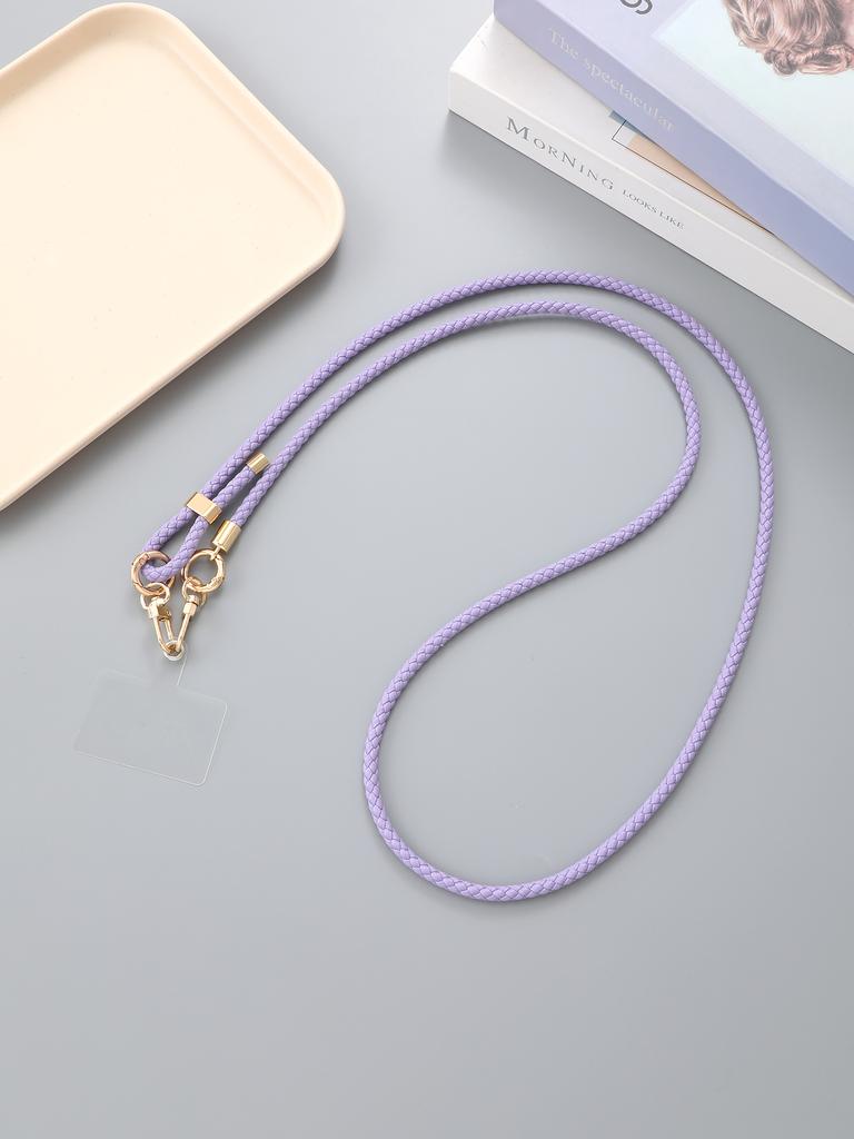 Nuova Catena a Corda Intrecciata in Pelle Regolabile per Borsa a Tracolla, Corda Multifunzionale per Appendere il Telefono Cellulare con Scheda Trasparente