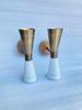 Par 1950-talls Midcentury italiensk messing Diabolo vegglamper – Design med to pærer