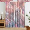 2D Flat Printing 2pcs Curtain Curtains Spring Cat In Flowers Digital Printed Polyester Drapes All Season Party & Holiday Decor