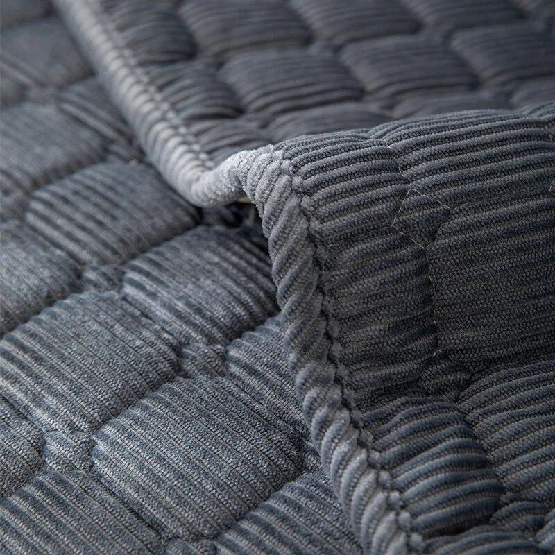 Thickened Corduroy Sofa Cushion Four Seasons General Pure Colour Plush Non-Slip Living Room Sofa Cover Warm Breathable Sofa Back