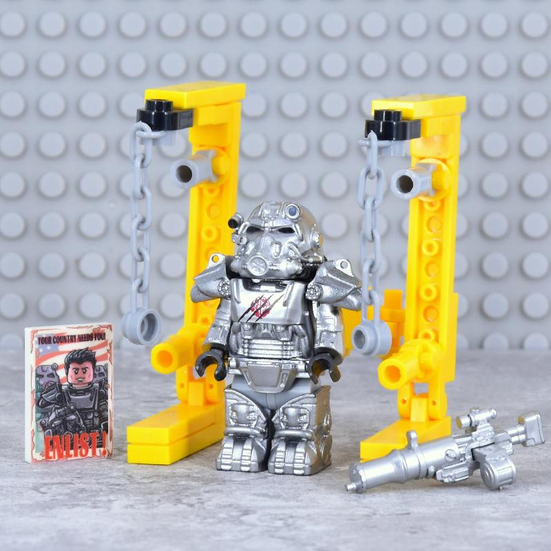 X-01 Askeri Askerler Mini Aksiyon fallouted Şövalyeler Braket Model Figürler Silahlar Robotlar Mecha Yapı Taşları Tuğlalar Oyuncaklar