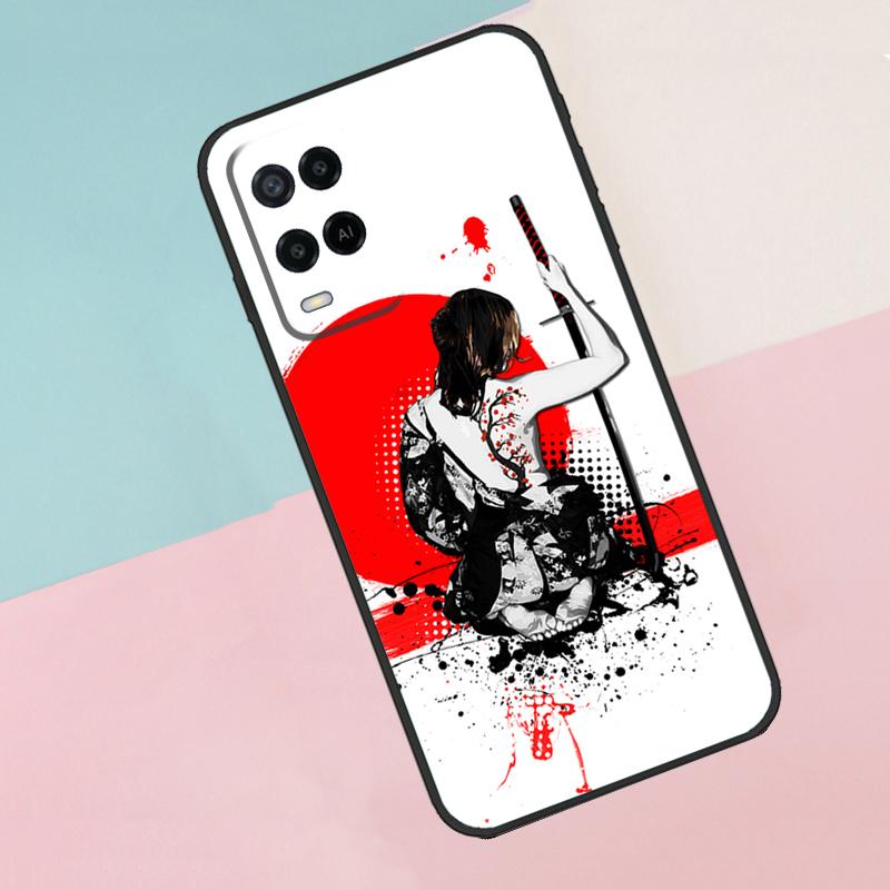 Anime Mädchen Samurai Für Oppo A16 A76 A96 A15 A80 A60 A40 A94 A54 A98 A78 A18 A38 A58 A17 A77 A74 A57S Handyhülle