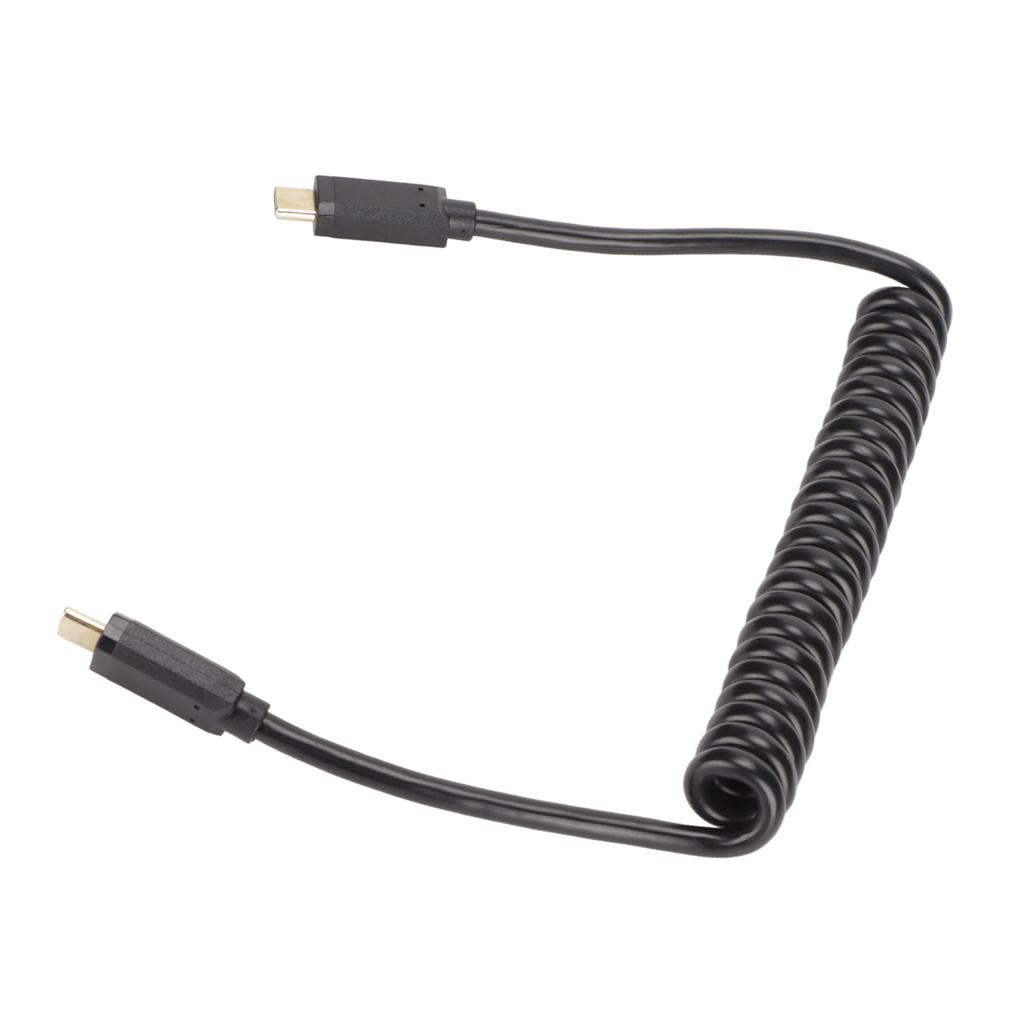 USB C Cable USB C to USB C 14K 60hz 3A Quick Charging 10Gbps 1.2m Helical Spring Design USB C Power Cable
