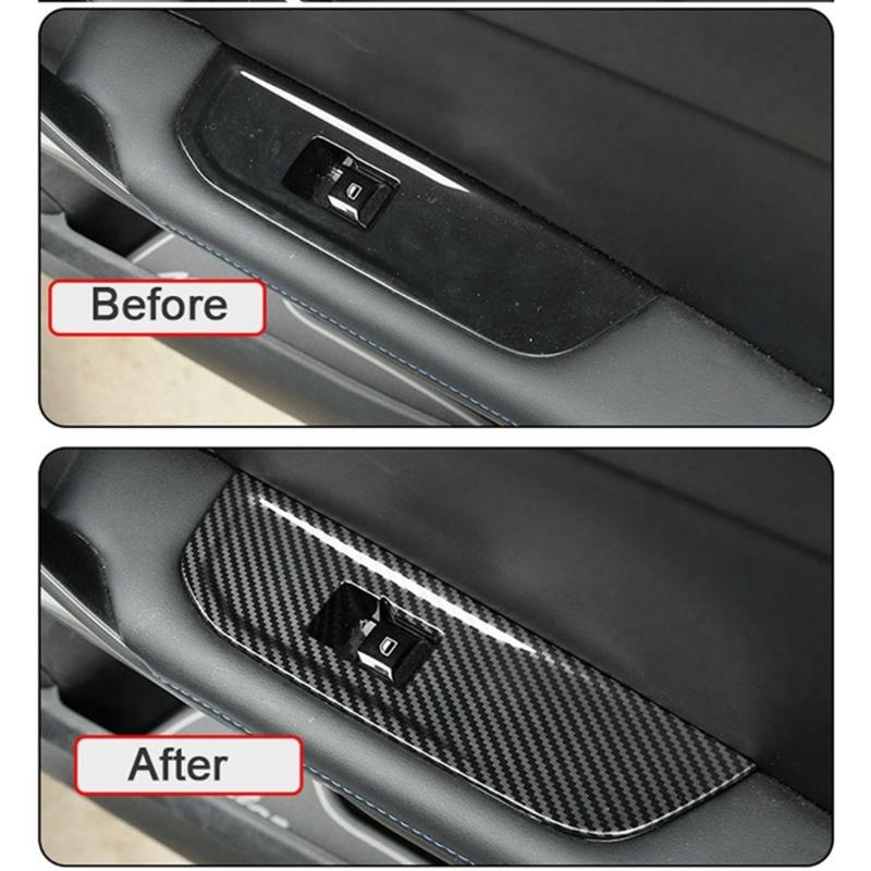 Compatible For MG4 EVMulan 2022-2024 Car Window Control Lift Switchs Panel Cover Trim Decoration ABS Carbon FiberDurable
