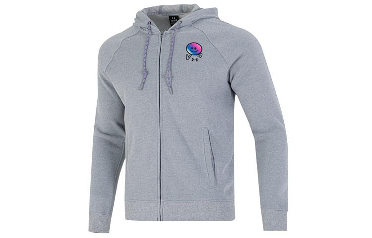 Under Armour Elevated Jackets Men s Gray Hooded Moderate Straight Fit 1373839-035 L
