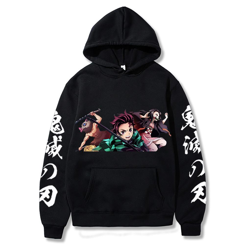 Japan Anime Demon Slayer Kamado Nezuko And Kamado Tanjirou Print Hooded Men Women Casual Hoodies Harajuku Sweatshirt Pullover