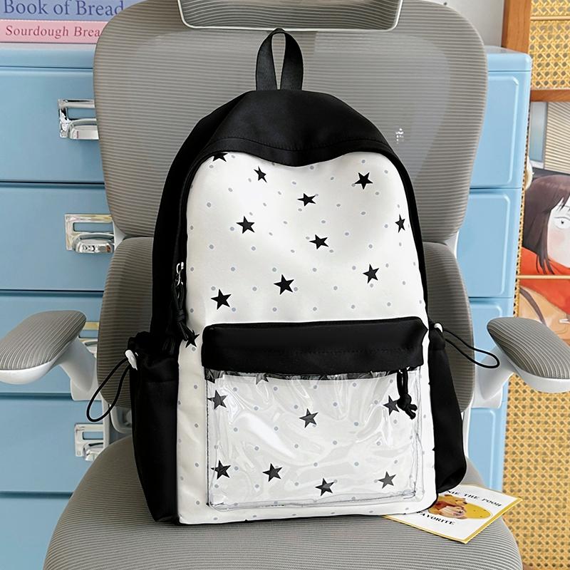 Student Schoolbag Women s Polo Dot Backpack Lightweight Large Capacity Class Backpack