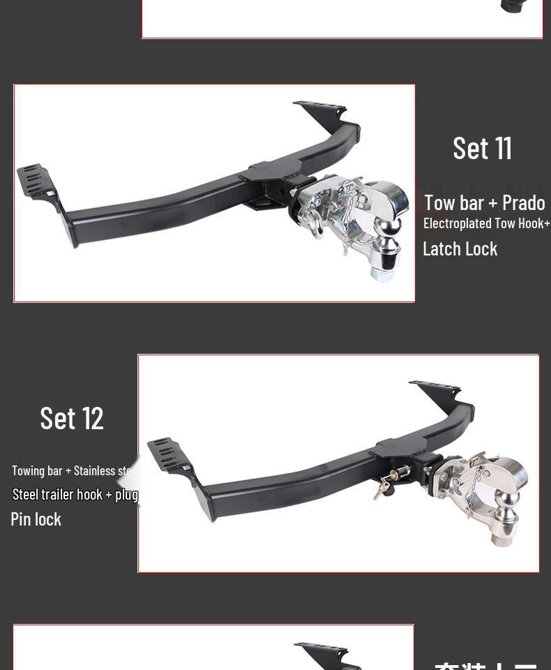 Rear Tow Hook for Modified Toyota Prado FJ - Compatible with Towing Bar and Frame Pull applications.