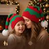 Christmas Day Hat Knitted Contrasting Splicing Striped Pullover Hat Warm Ear Protection Woolen Hat Christmas Hat