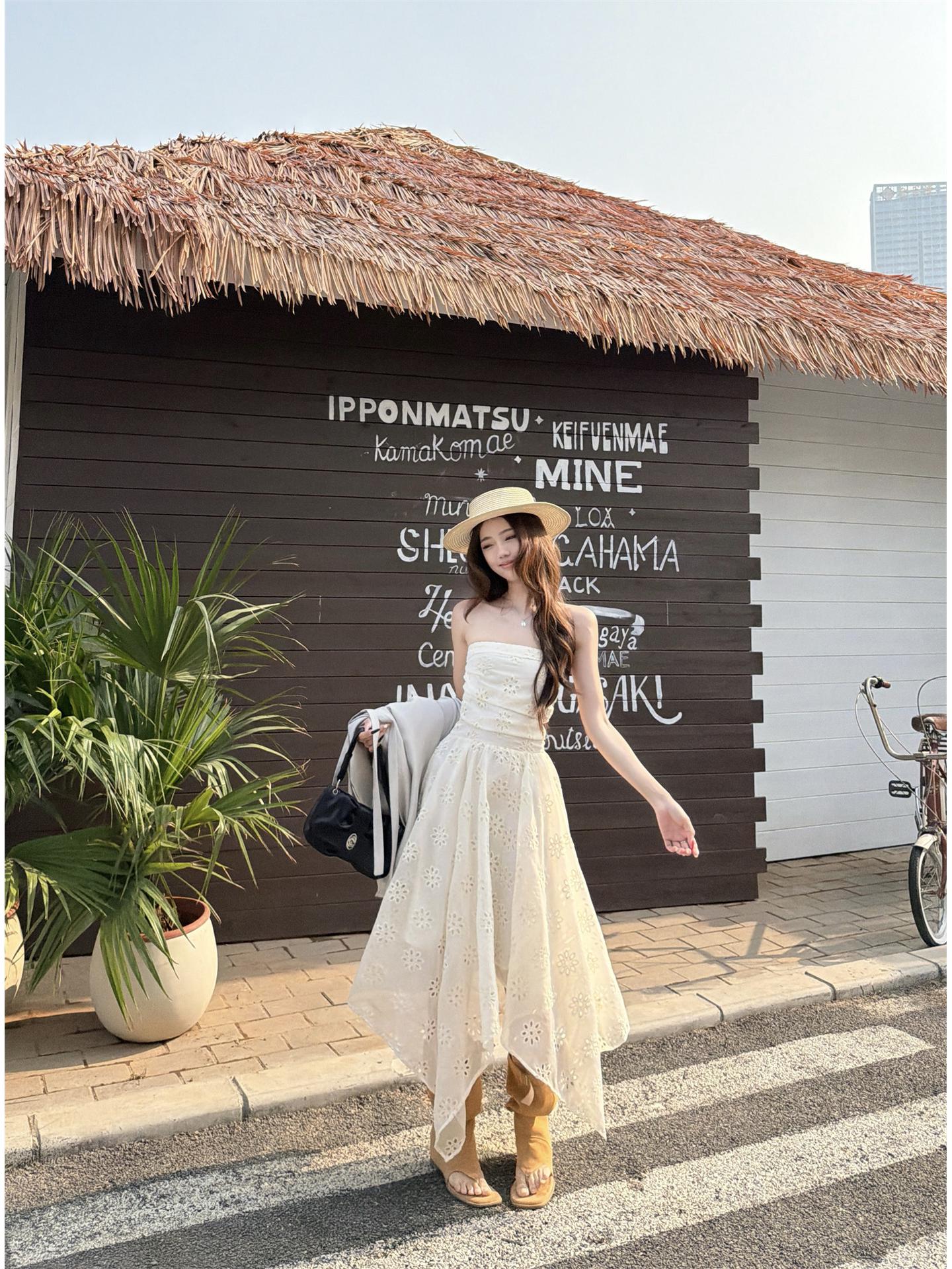 

Spring Charm: Bud Short Jacket & Irregular Hollow Embroidery Dress - Korean Style Women’s Clothing Medium