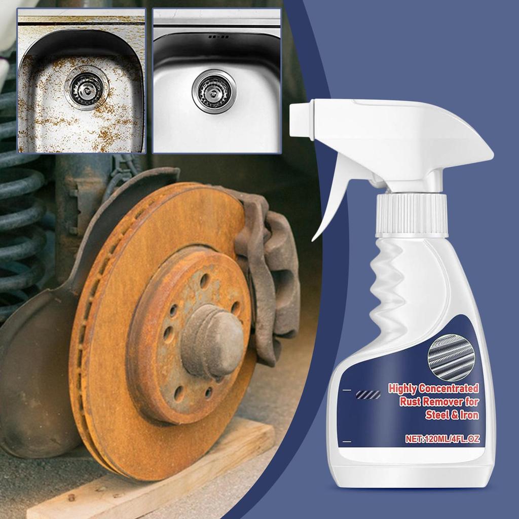 120ml Heavy Duty Metal Rust Remover Spray Rust Dissolver Cleaner Anti-Rust Protection For Home Iron Steel Aluminum Copper Brass