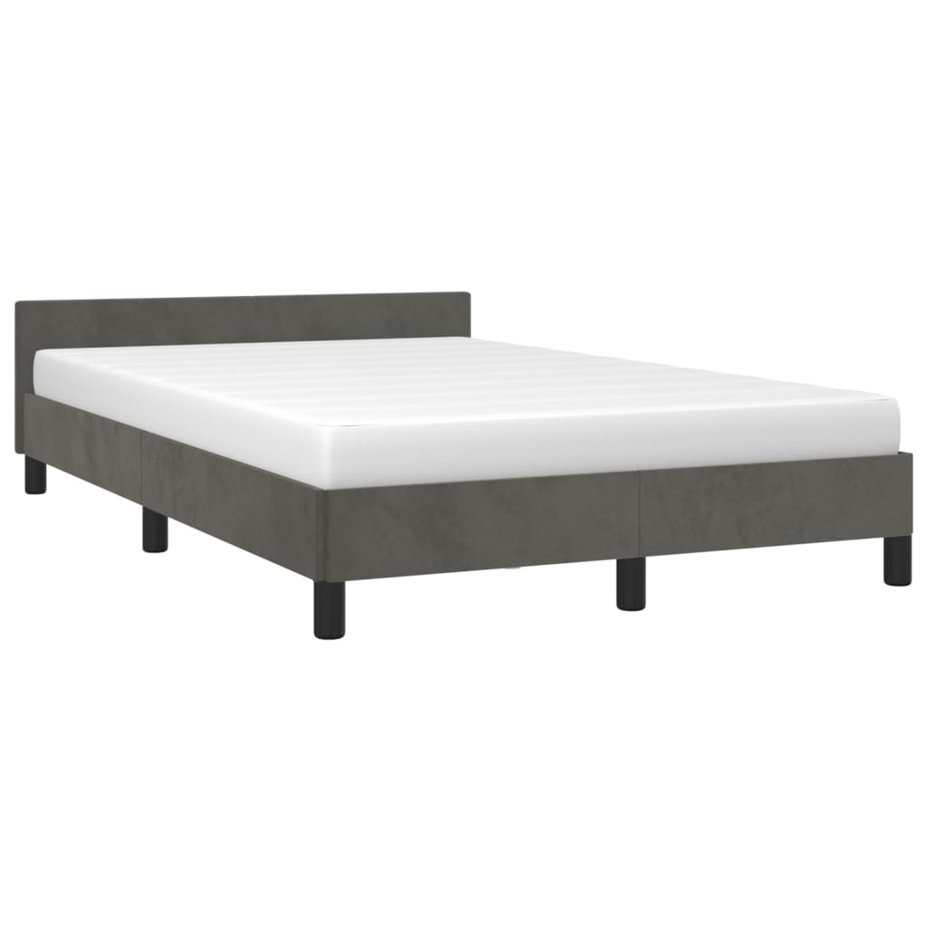 Bed Frame without Mattress Dark Grey 120 x 190 cm Velvet