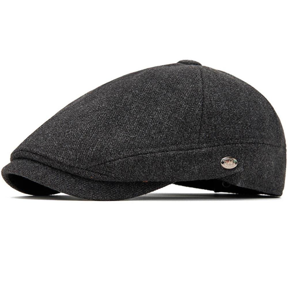 HT5030 Berets Thick Warm Winter Caps for Men Women Vintage Wool Beret Hat Male Female Adjustable Flat Cap Octagonal Beret Caps
