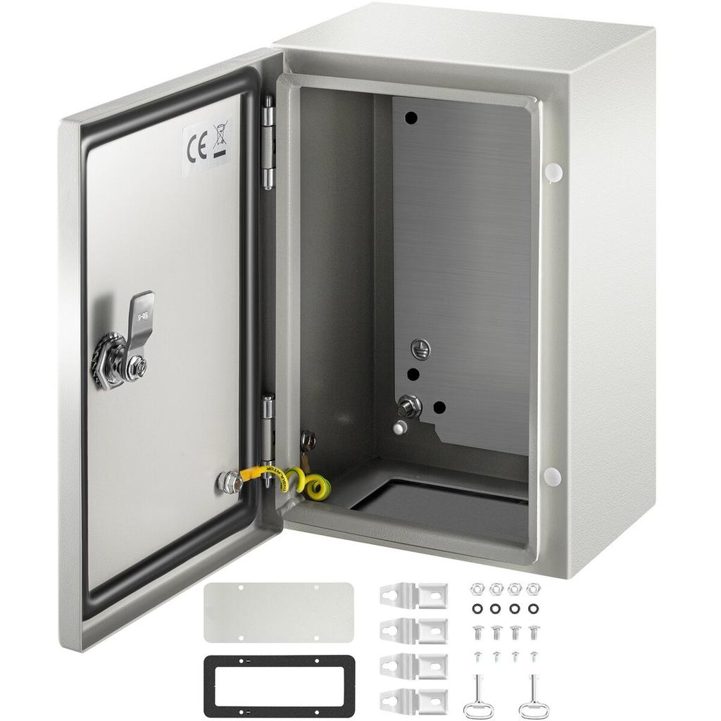 NEMA Steel Enclosure ,12 x 8 x 6\'\' NEMA 4X Steel Electrical Box, IP66 Waterproof & Dustproof, Outdoor/Indoor Electrical Junction Box, with Mounting