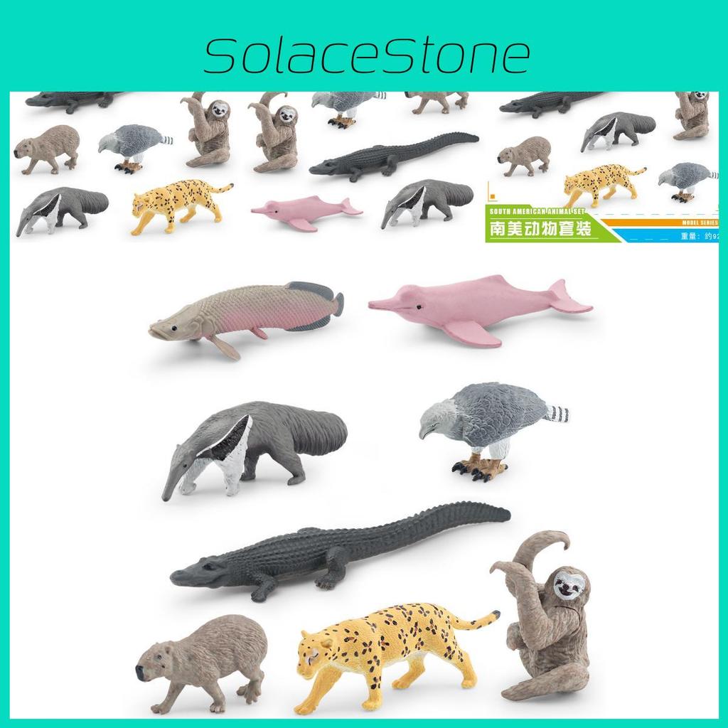 Vibrant Pvc South American Animal Models Set Featuring Dolphins Jaguars And Sloths