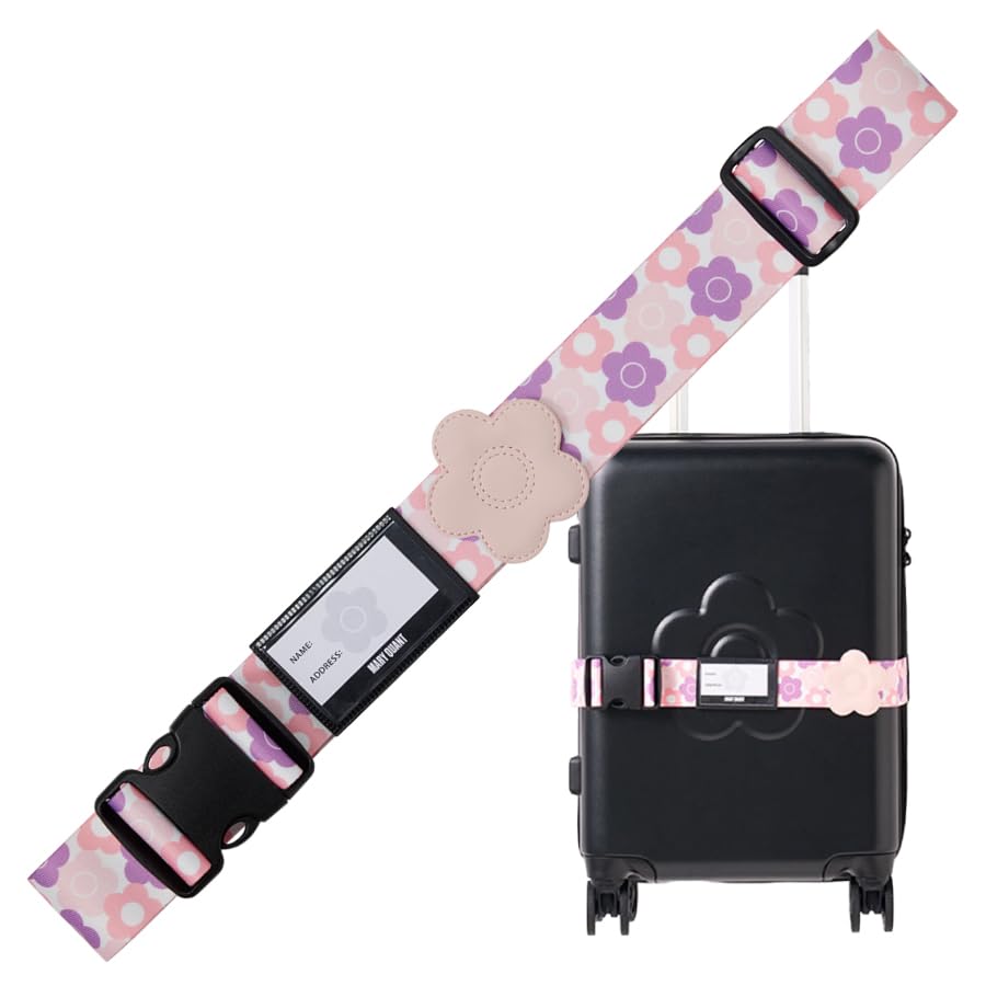 MARY QUANT Suitcase Belt Trunk Travel Travel Mary Quant Belt, One-Touch, Accessories, Goods, (Pink)