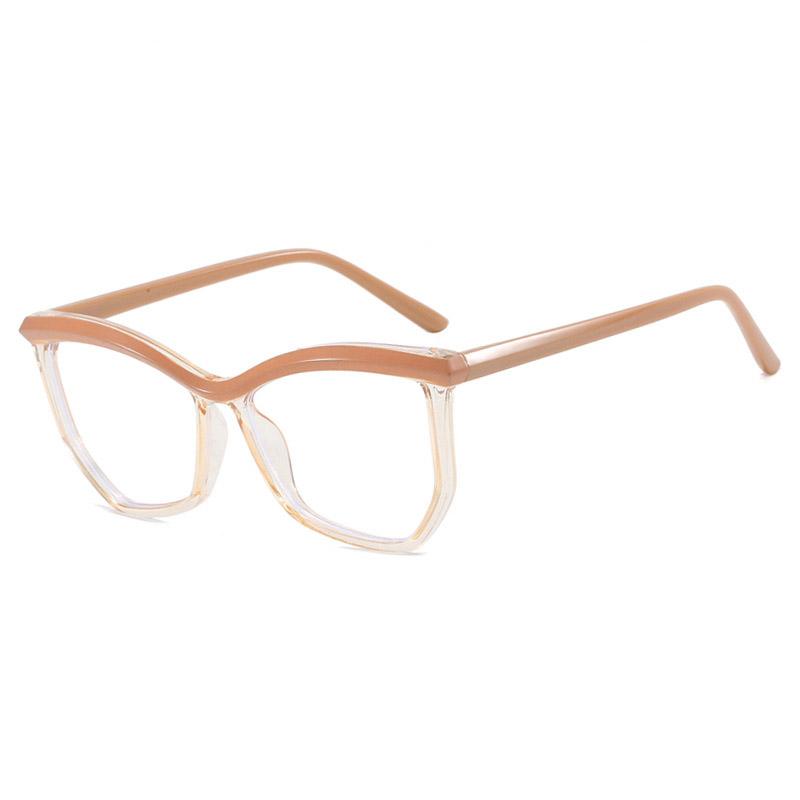 Irregular Polygonal Eyebrow Flat Mirror, Anti Blue Light Cat Eye Personalized Eyeglass Frame, Fashionable Commuting Frame 1027