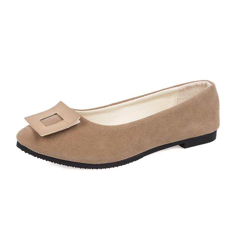 Women Girls Solid Big Size Slip On Flat Shallow Comfort Casual Single Shoes 23 Colors