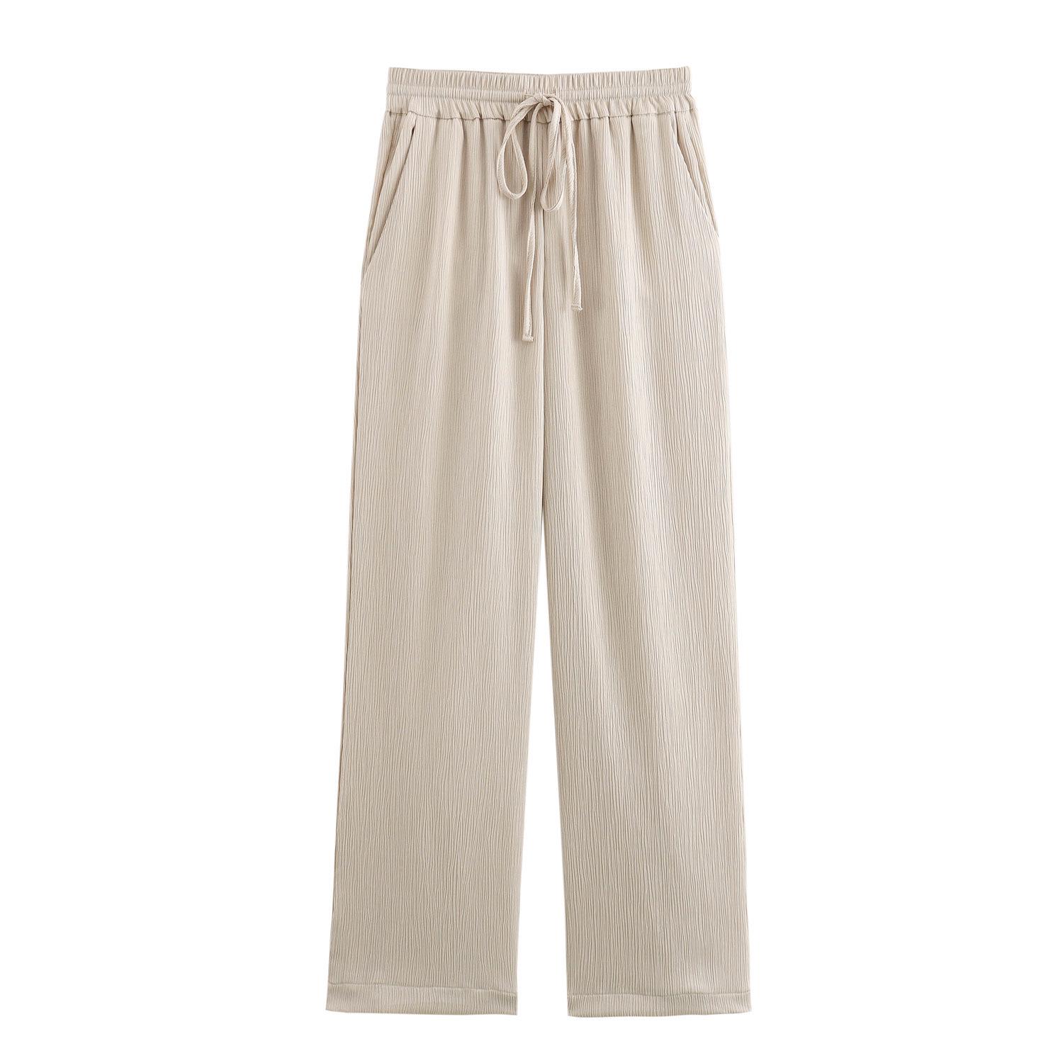 

Женский повседневный жатый двубортный блейзер + длинные брюки с высокой талией Extra Small