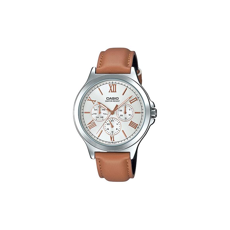 

Casio STANDARD series SERISE series simple casual fashion watch quartz movement leather strap Japanese and Korean watch men s watch MTP-V300L-7A2 серебряный