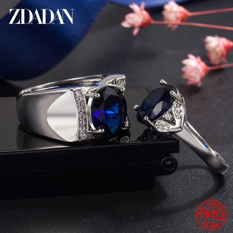 925 Sterling Silver Adjustable Couple Ring for Women Men Fashion Party Jewelry Gift